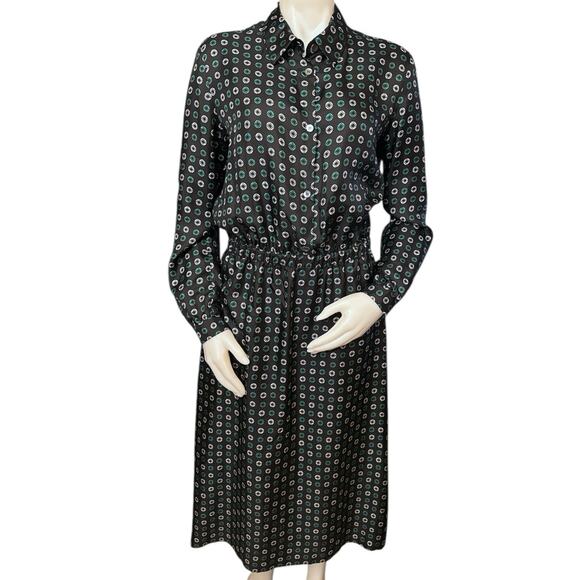 LAURA URBINATI Dress Geometric Print Silk Size 44 US8 - Picture 1 of 9